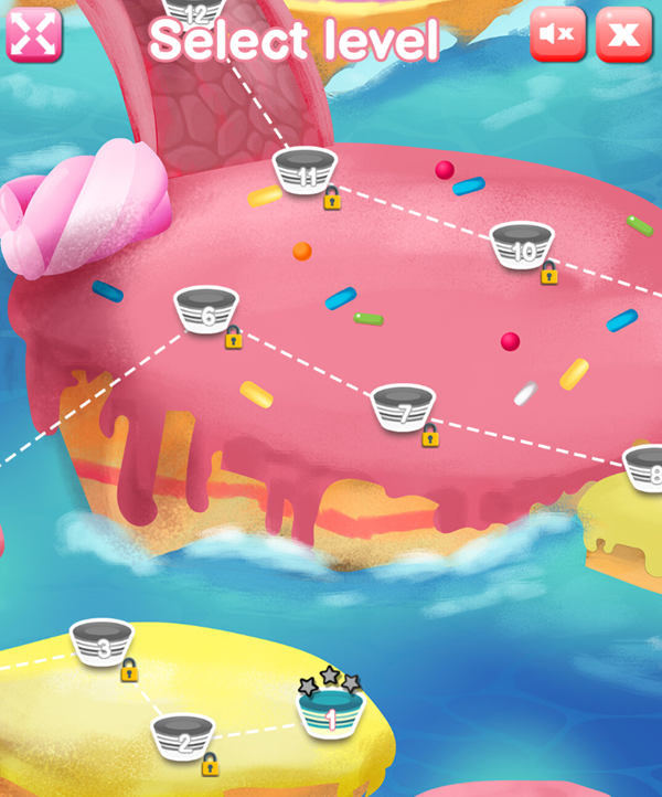 Jelly Island Game Select Level Screenshot.