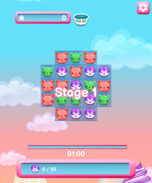 Jelly Island Game Stage Start Screenshot.