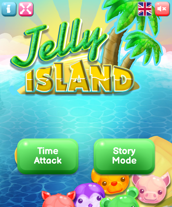 Jelly Island Game Welcome Screen Screenshot.