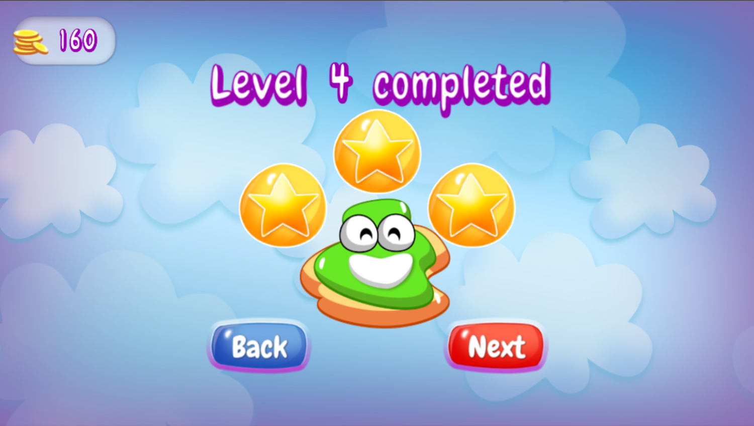 Jelly Slice Game Level Complete Screenshot.