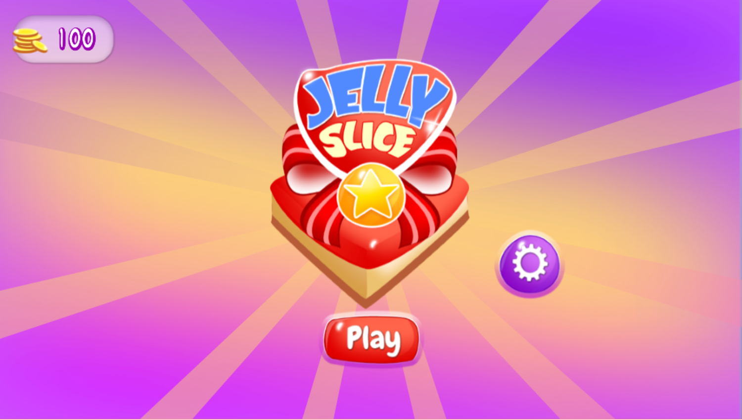 Jelly Slice Game Welcome Screen Screenshot.