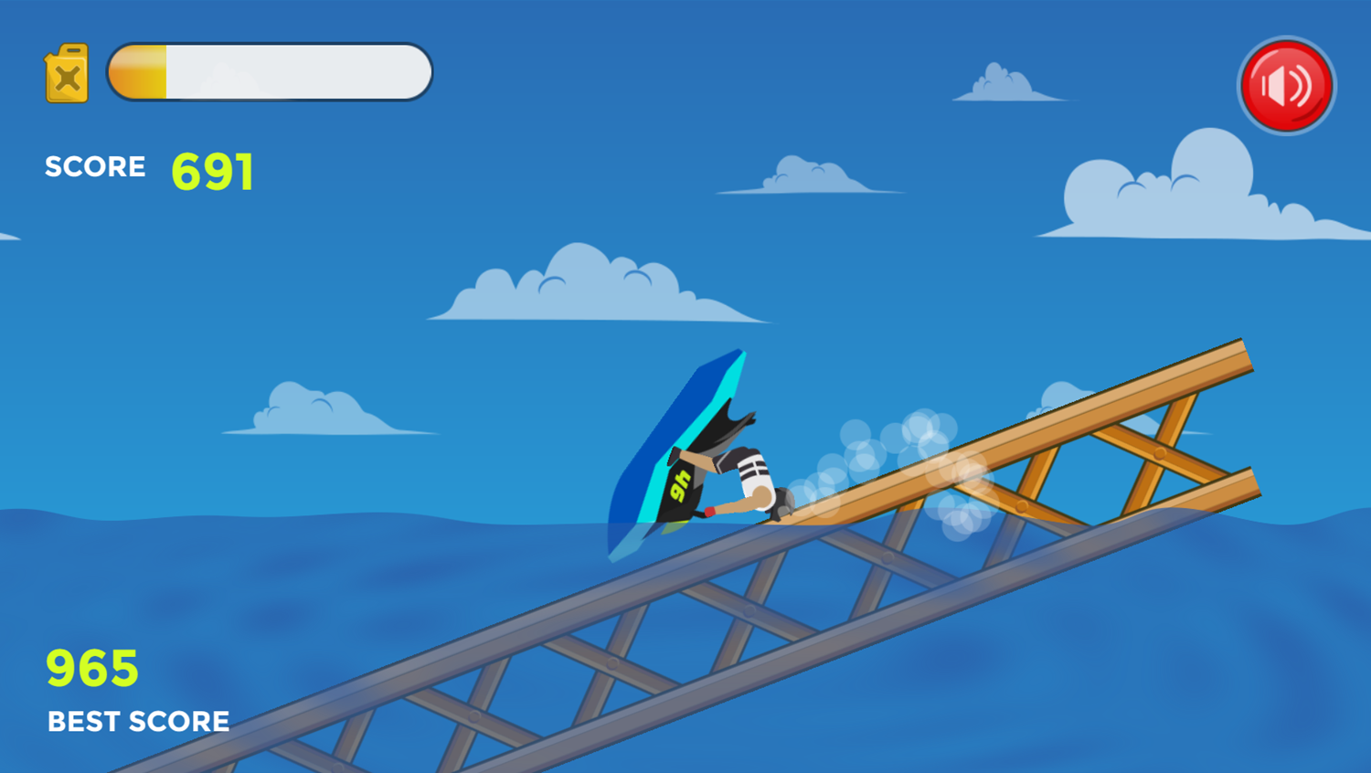 Jet Ski Runner Game Crash Screenshot.