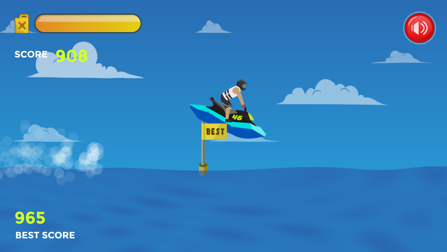 Jet Ski Runner Game New Best Score Screenshot.