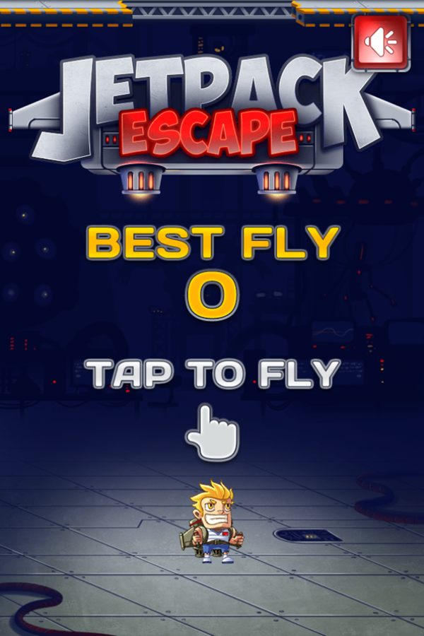 Jetpack Escape Game Welcome Screen Screenshot.