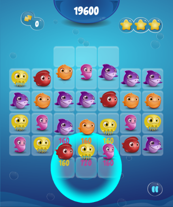 Jewel Aquarium Game Level Play Screenshot.