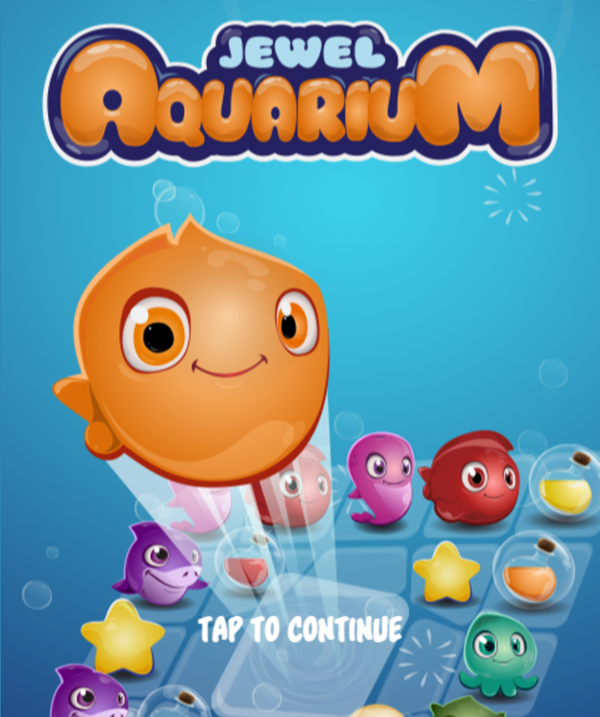 Jewel Aquarium Game Welcome Screen Screenshot.