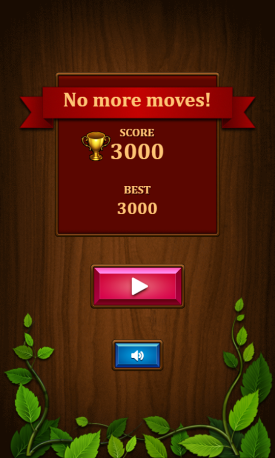 Jewel Blocks Game Over Screenshot.