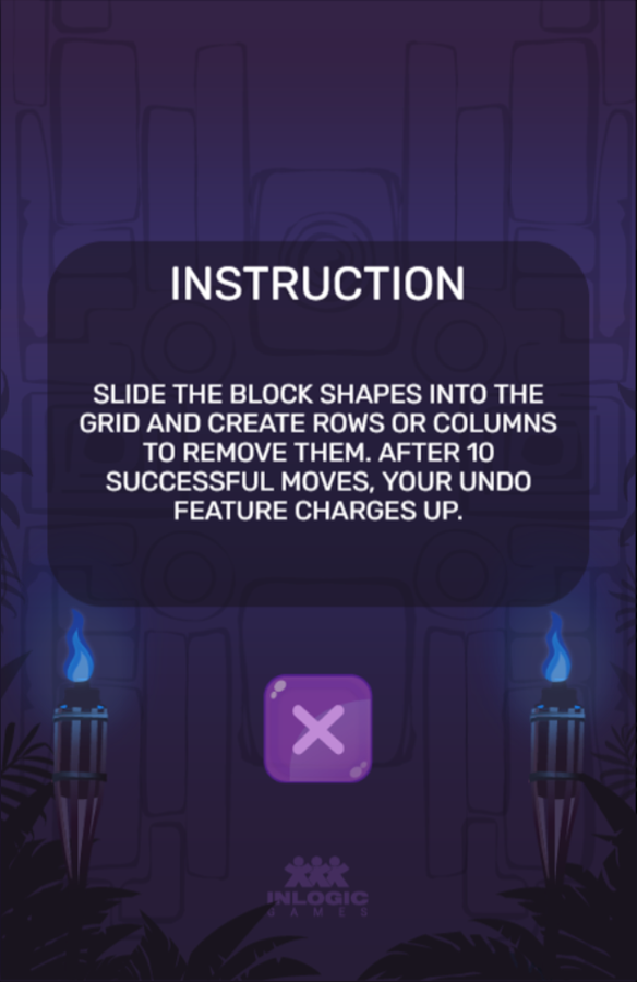 Jewel Blocks Quest Game Instruction Screenshot.