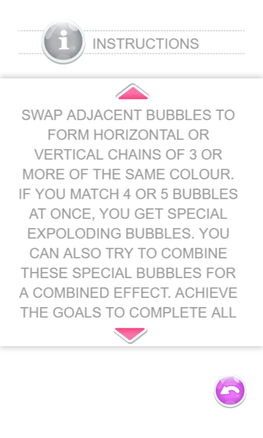 Jewel Bubbles 3 Game Instructions Screenshot.