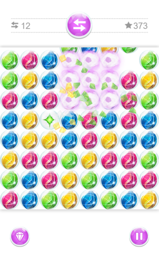 Jewel Bubbles 3 Game Level Play Screenshot.