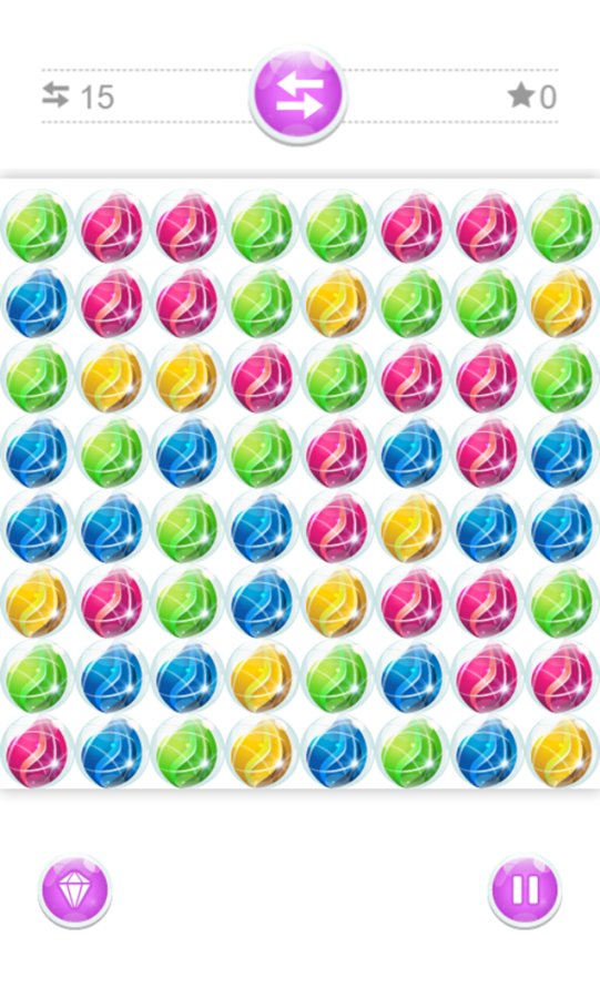 Jewel Bubbles 3 Game Level Start Screenshot.