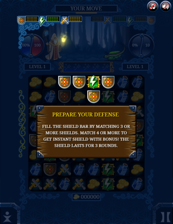 Jewel Duel Game Prepare Defense Screenshot.