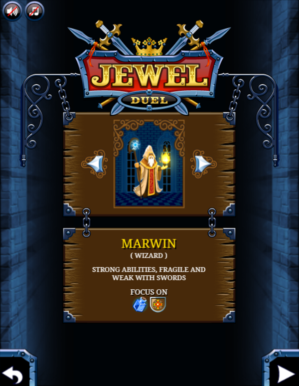 Jewel Duel Game Select Character Screenshot.