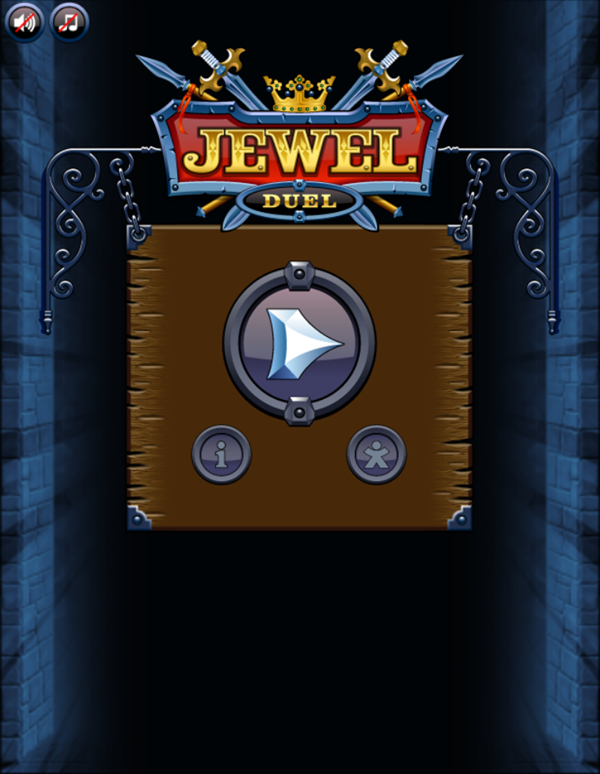 Jewel Duel Game Welcome Screen Screenshot.