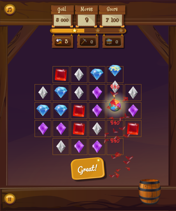 Jewel Legend Game Level Play Screenshot.