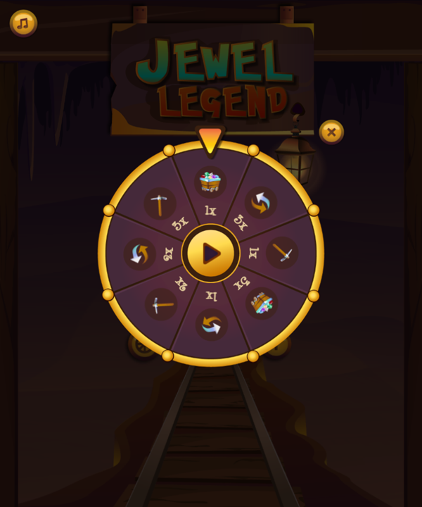 Jewel Legend Game Wheel Screenshot.