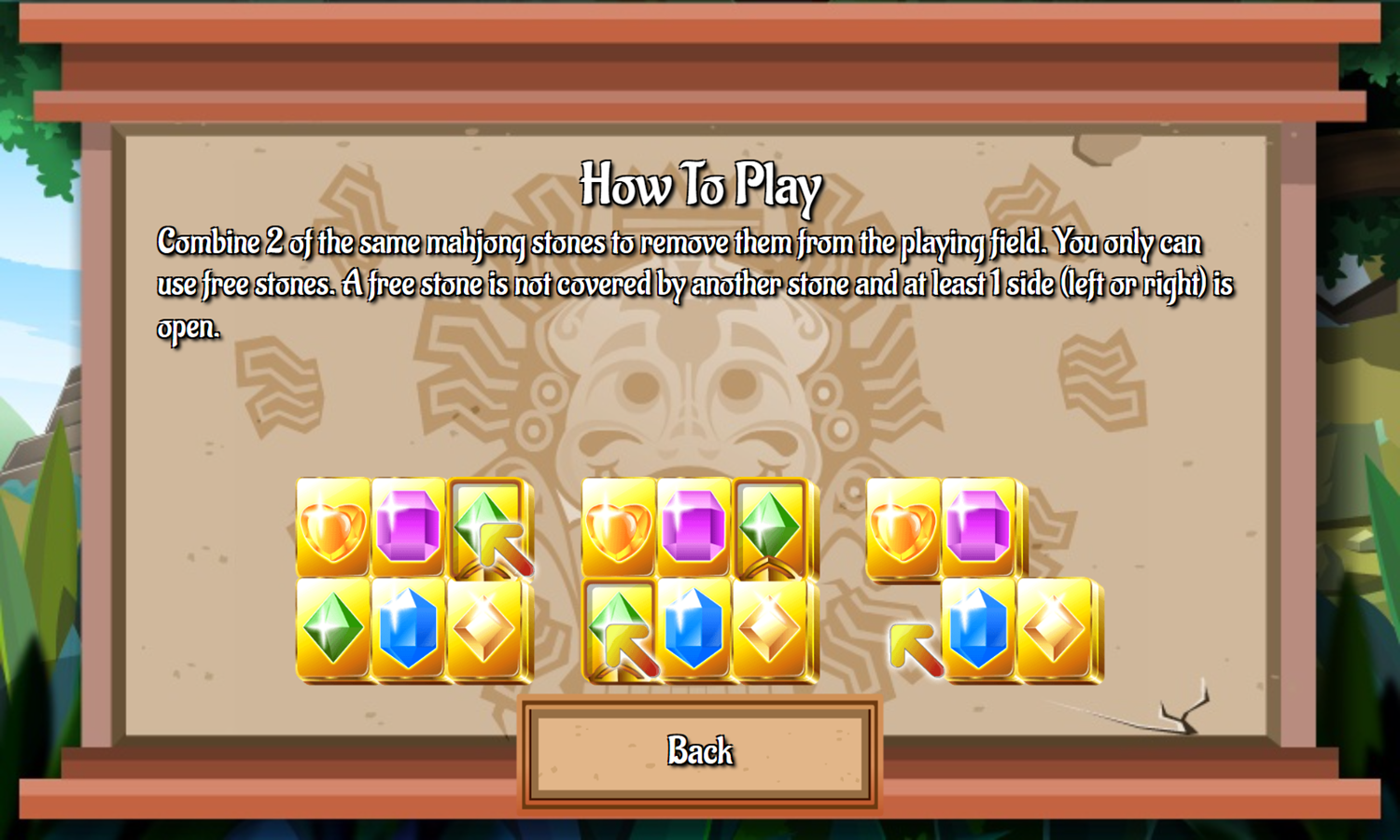 Jewel Mahjongg Game How To Play Screenshot.