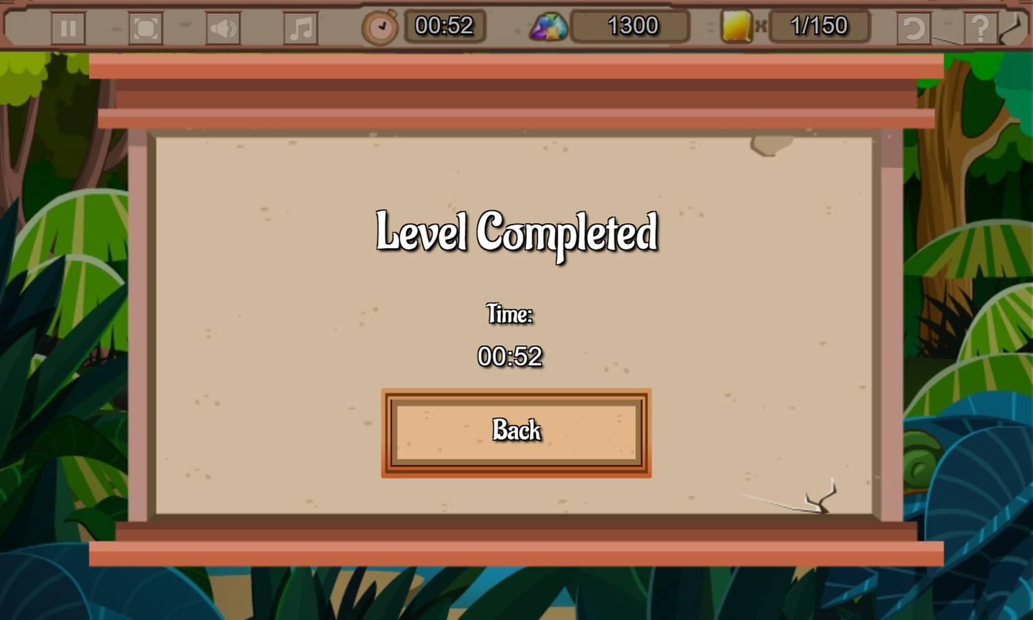 Jewel Mahjongg Game Level Completed Screenshot.