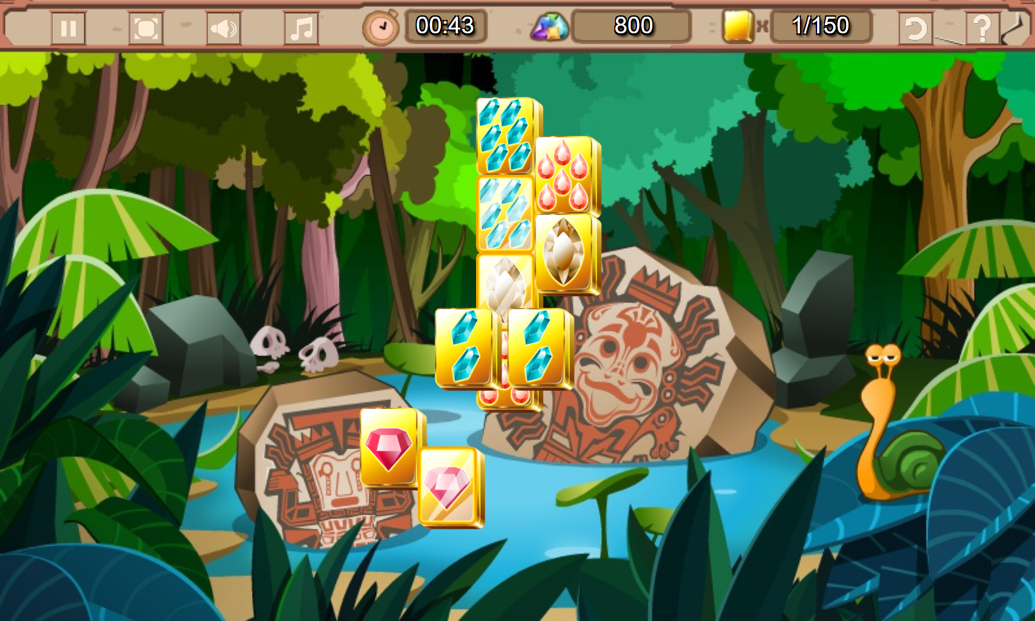 Jewel Mahjongg Game Level Play Screenshot.