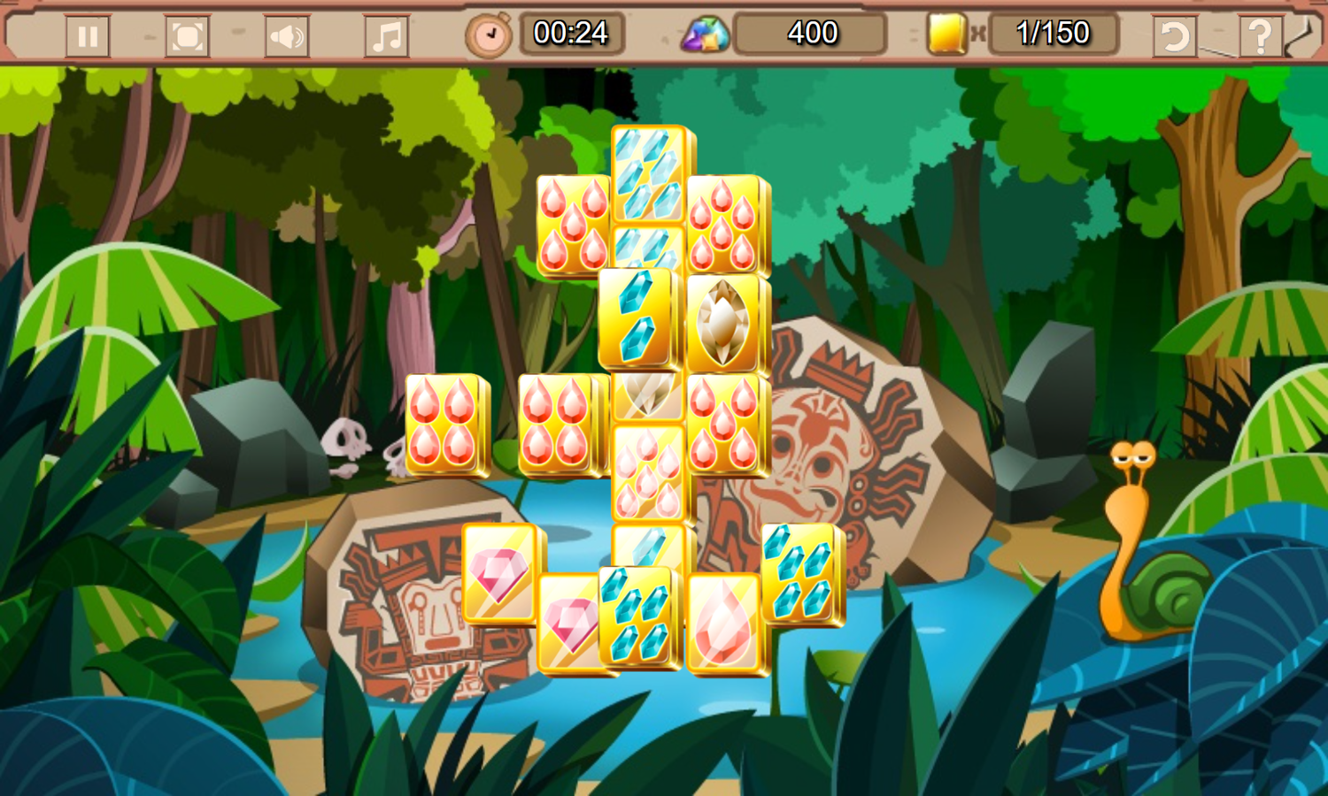 Jewel Mahjongg Game Level Start Screenshot.