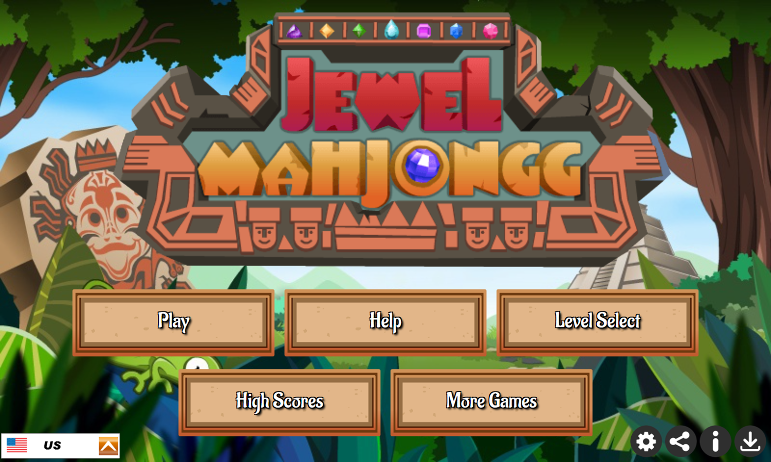 Jewel Mahjongg Game Welcome Screen Screenshot.