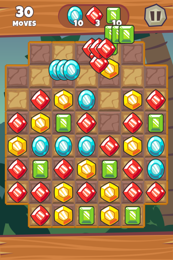 Jewel Match Game Level Play Screenshot.
