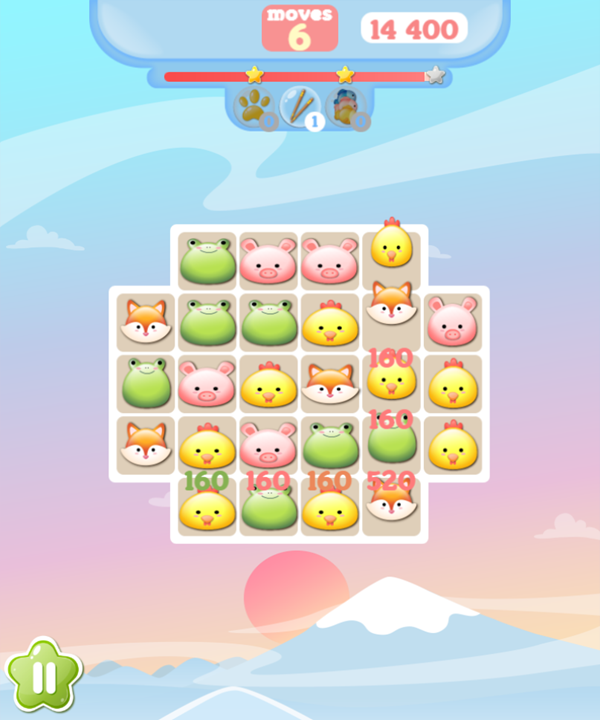 Jewel Pets Match Game Level Play Screenshot.