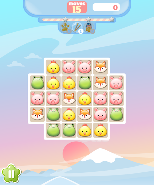 Jewel Pets Match Game Level Start Screenshot.