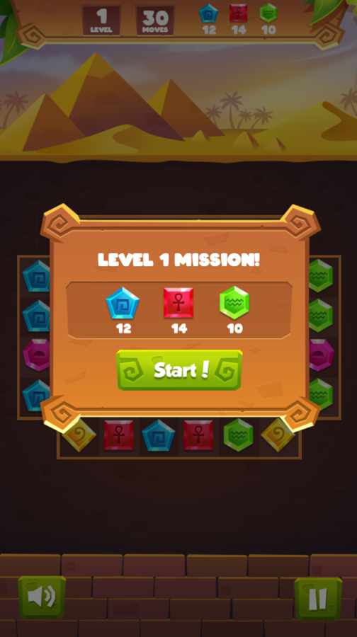 Jewel Treasure Game Level Mission Screenshot.