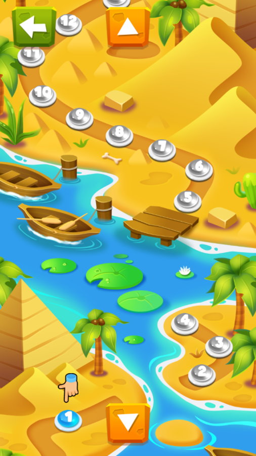 Jewel Treasure Game Level Select Screenshot.