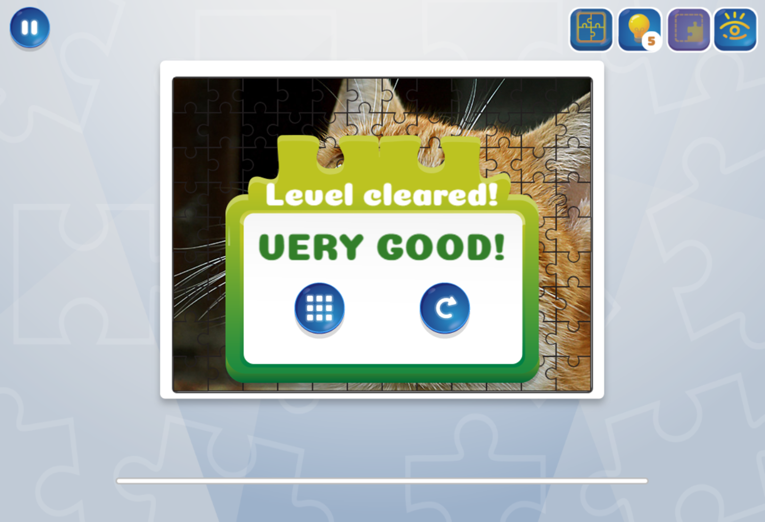 Jigsaw Puzzle Game Level Cleared Screenshot.