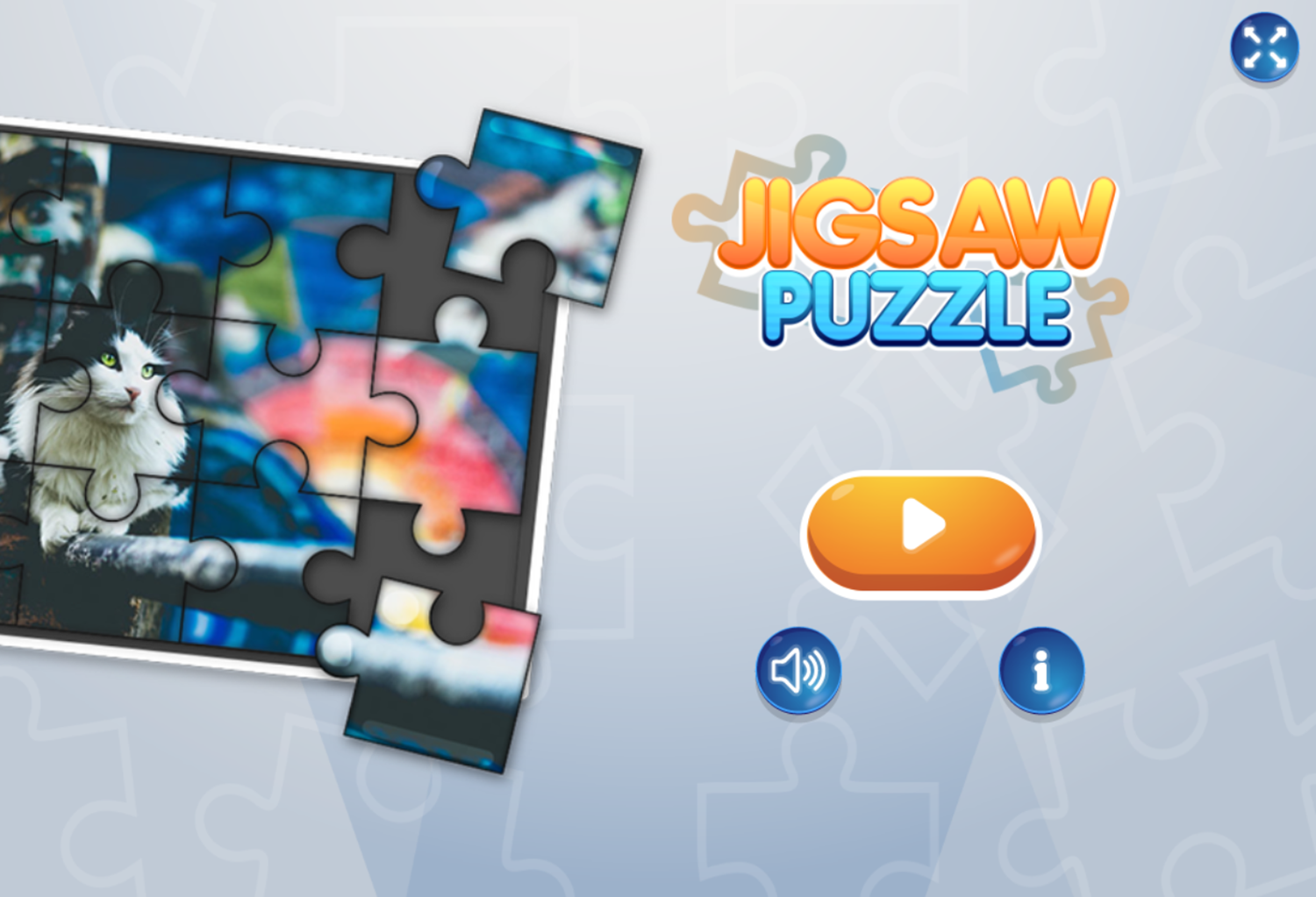 Jigsaw Puzzle Game Welcome Screen Screenshot.