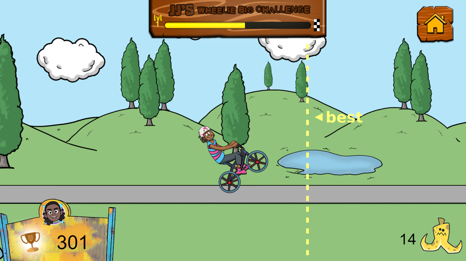 JJ's Wheelie Big Challenge Game Play Screenshot.