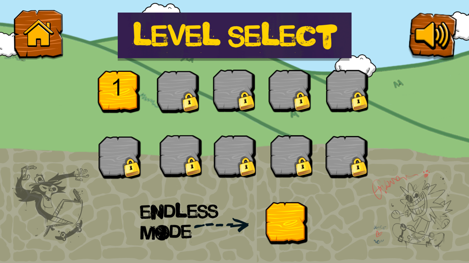 JJ's Wheelie Big Challenge Game Level Select Screenshot.