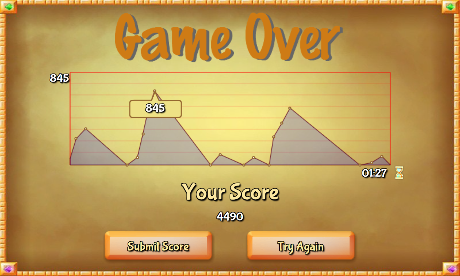 Jolly Jong Blitz 2 Game Over Screenshot.