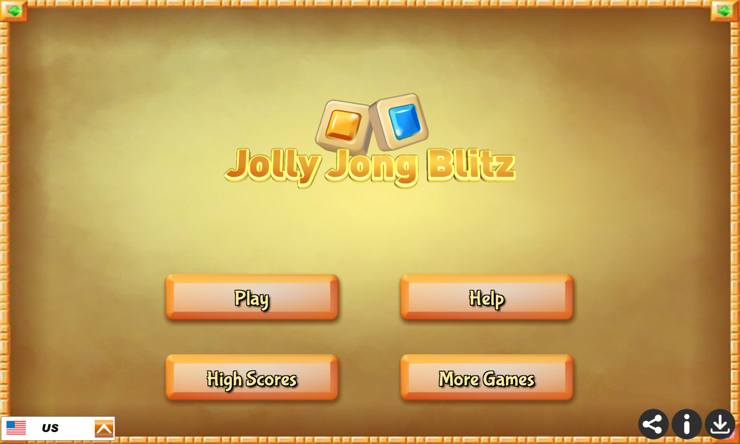 Jolly Jong Blitz Game Welcome Screen Screenshot.