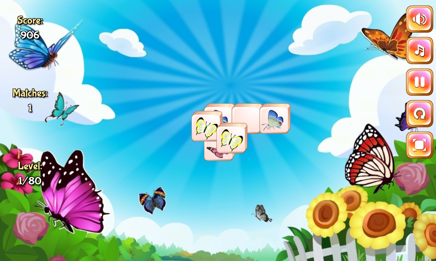 Jolly Jong Butterfly Game Level Play Screenshot.