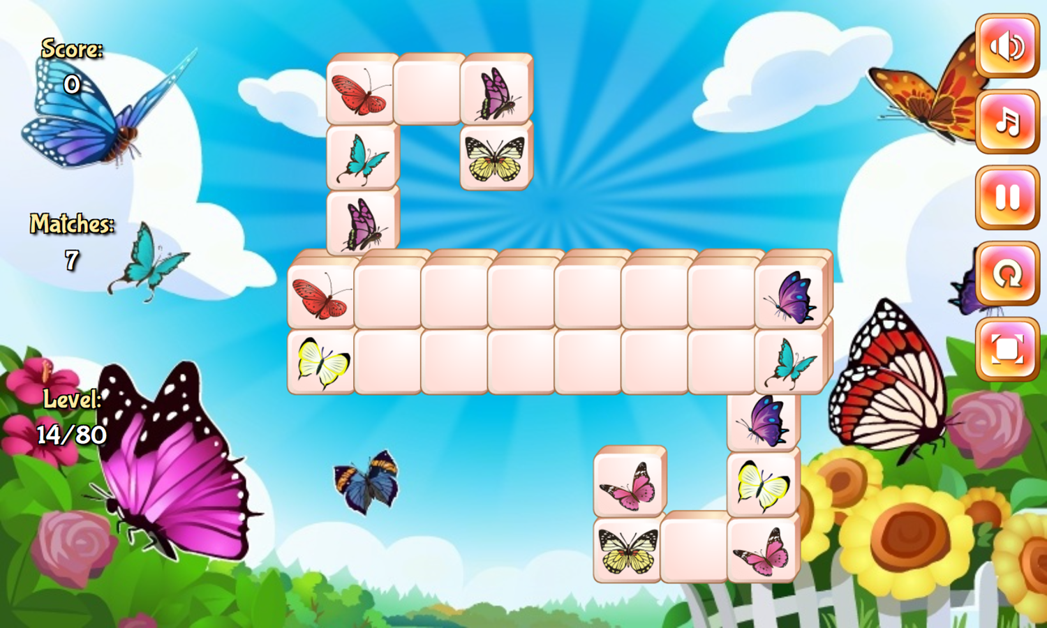 Jolly Jong Butterfly Game Level Progress Screenshot.