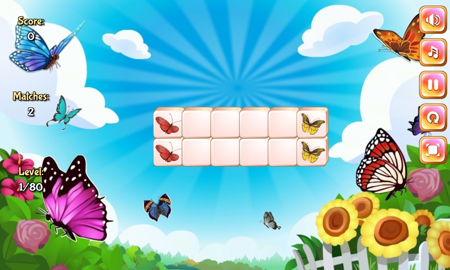 Jolly Jong Butterfly Game Level Start Screenshot.