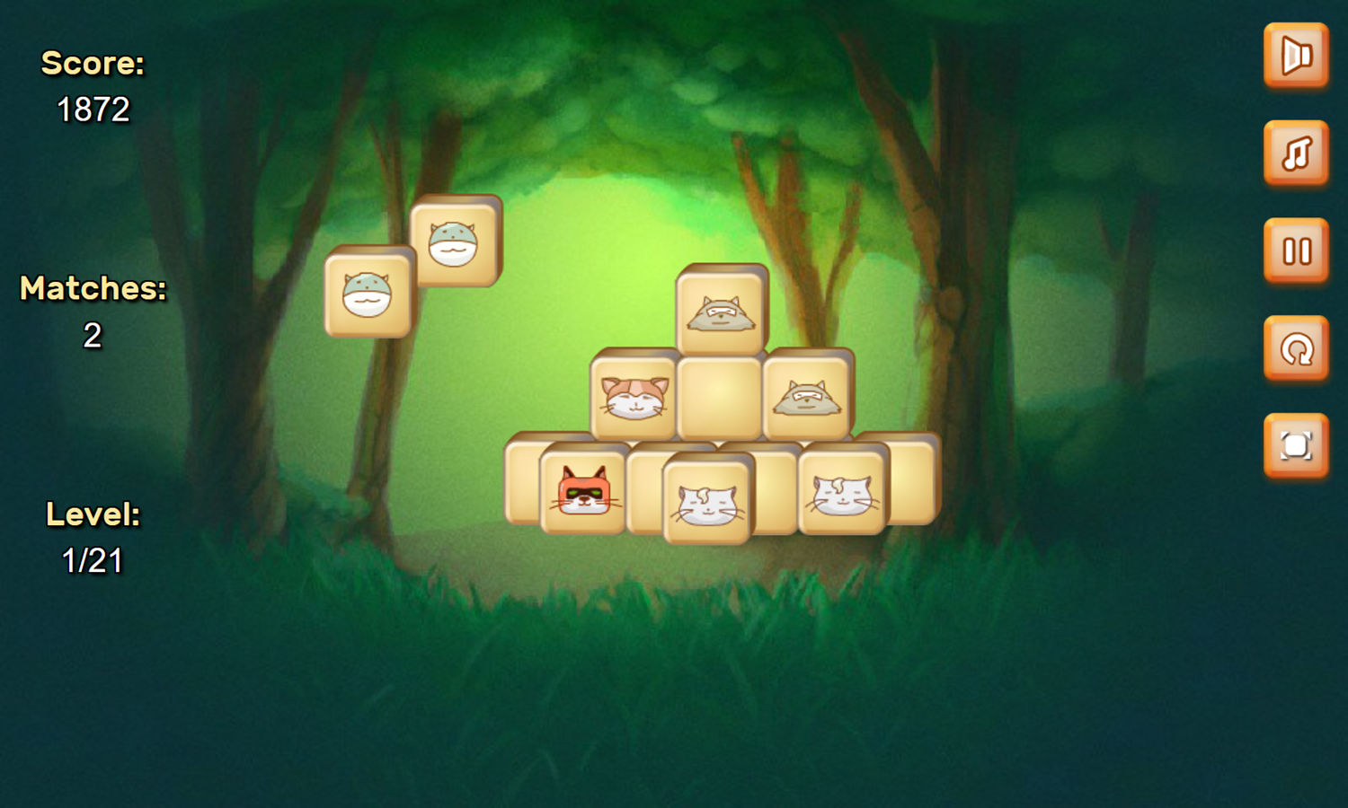 Jolly Jong Cats Game Level Play Screenshot.