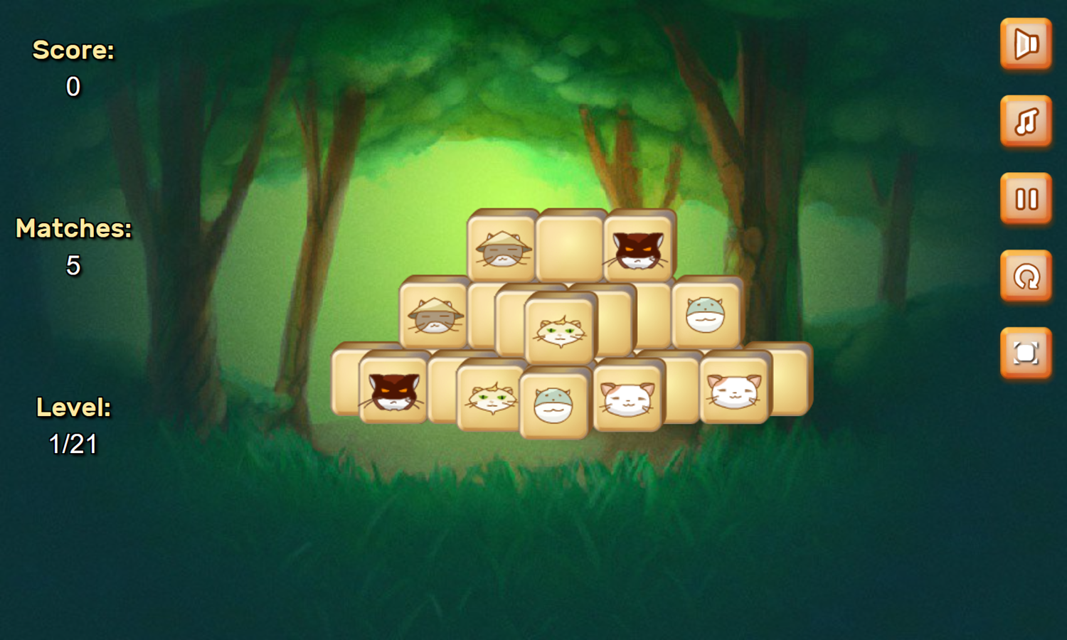 Jolly Jong Cats Game Level Start Screenshot.