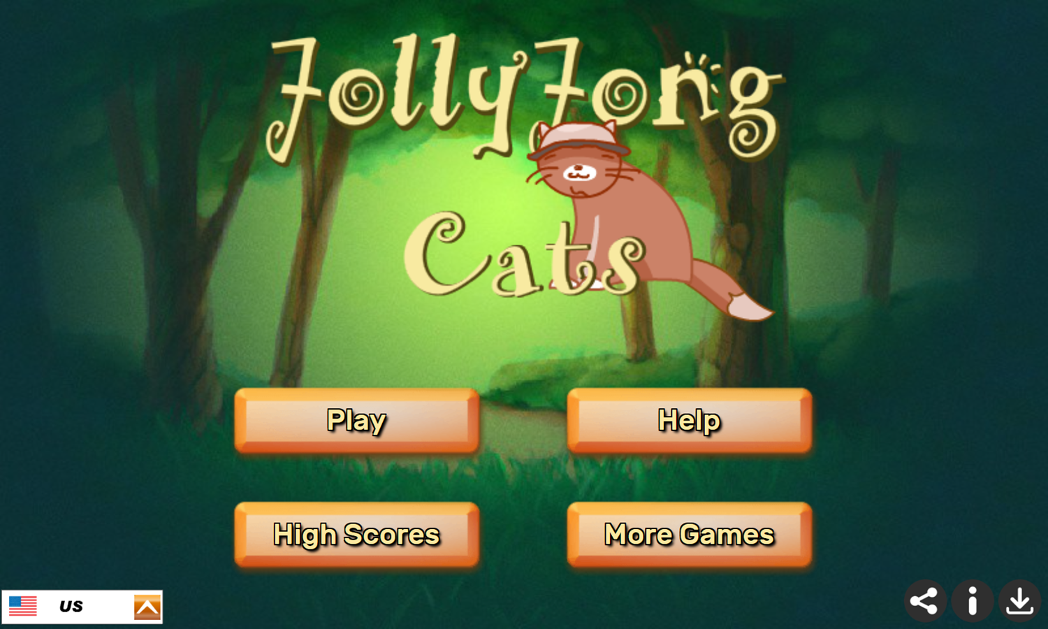 Jolly Jong Cats Game Welcome Screen Screenshot.