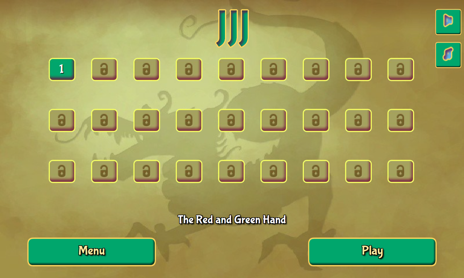 Jolly Jong Journey Game Level Select Screenshot.