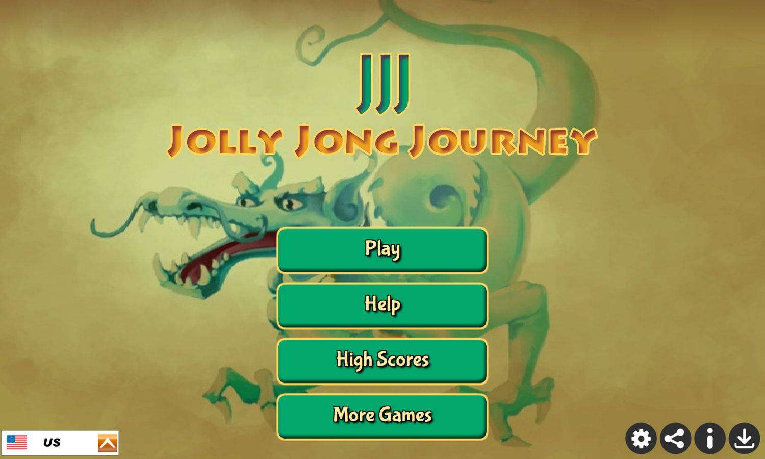 Jolly Jong Journey Game Welcome Screen Screenshot.