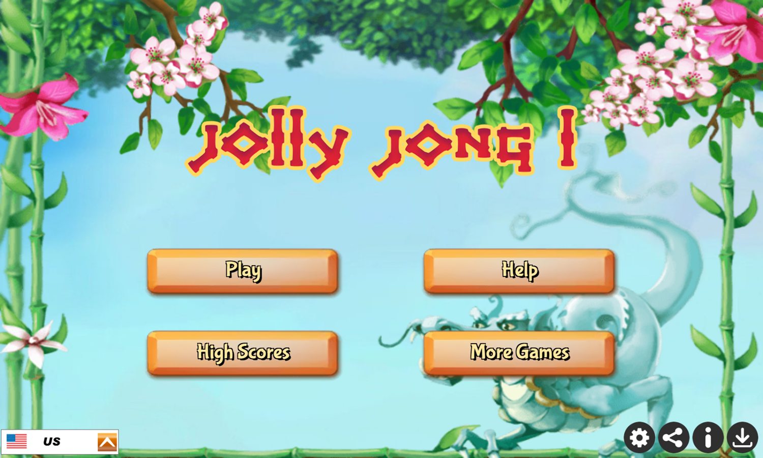 Jolly Jong One Game Welcome Screen Screenshot.