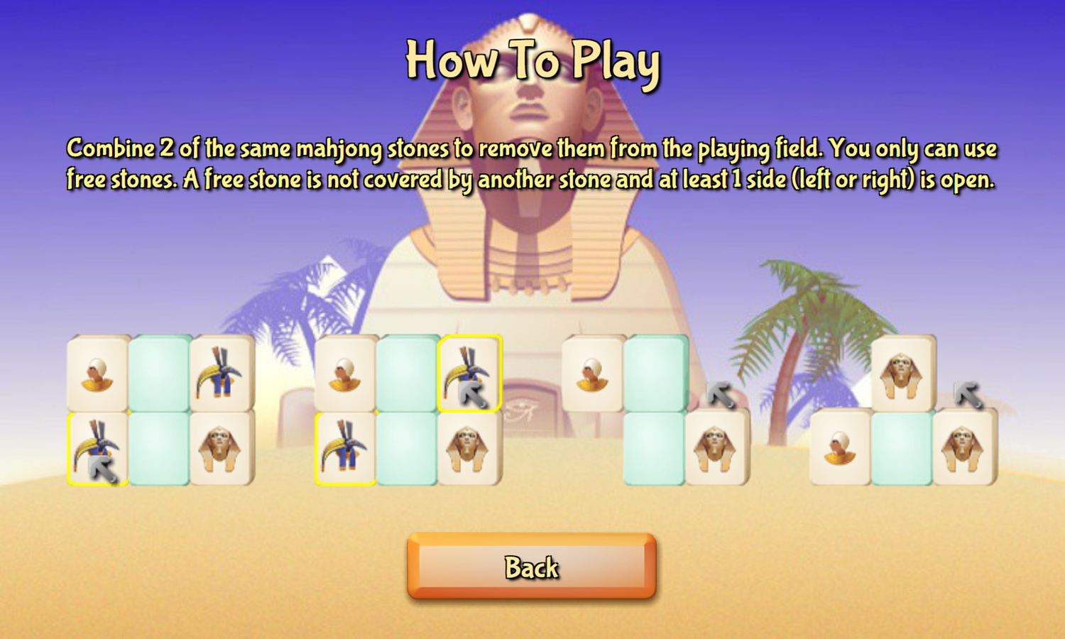 Jolly Jong Sands of Egypt Game How To Play Screenshot.