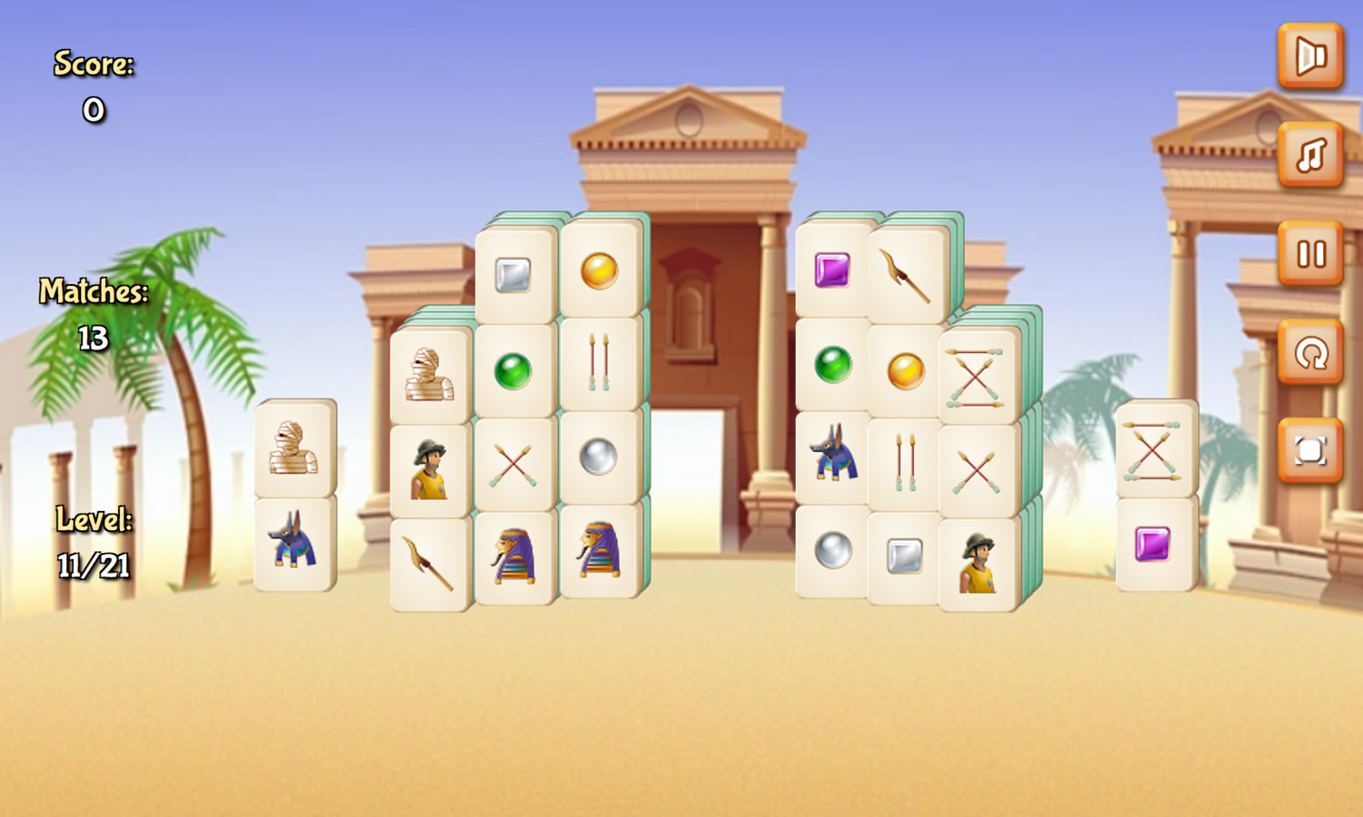 Jolly Jong Sands of Egypt Game Level Progress Screenshot.