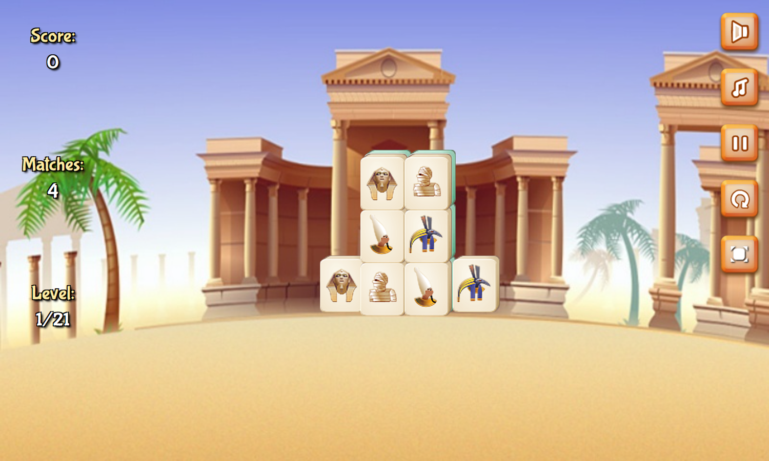 Jolly Jong Sands of Egypt Game Level Start Screenshot.
