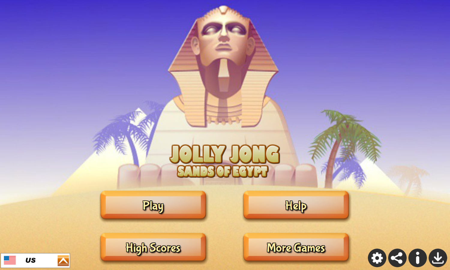 Jolly Jong Sands of Egypt Game Welcome Screen Screenshot.