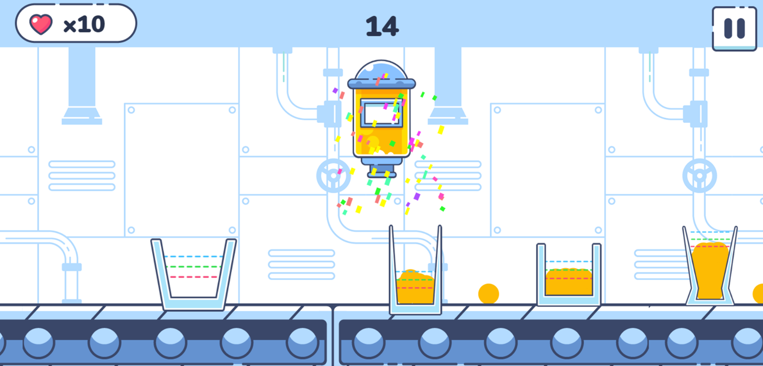 Juice Assembly Line Game Screenshot.